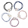 1 pièces Pearl Hair Ties Anneau de cheveux multicouche avec élastique - Bleu