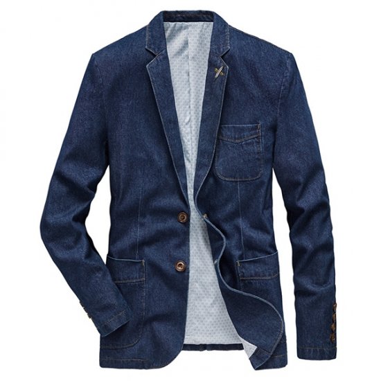 Blazer en denim pour homme Veste en coton vintage pour homme