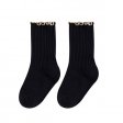 1 Pcs Nouvelle Mode Enfants Chaussettes En Coton Bord À Volants Doux - Noir