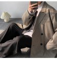 Vestes Vintage Hommes Micro Plaid Double Boutonnage Boxy Manteau