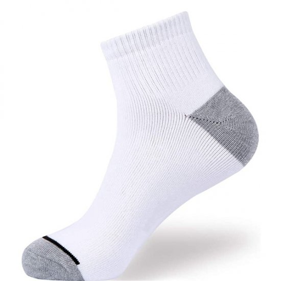 1 paire de chaussettes en coton anti-humidité pour hommes - Blanc