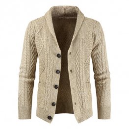 Hiver chaud hommes Slim Fit chandails Cardigan cornes pull épais